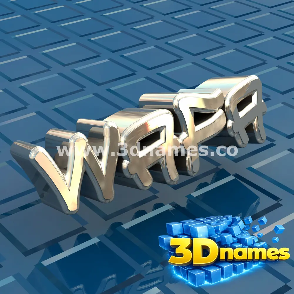 wafa in Blue Bling style - 3D name wallpaper