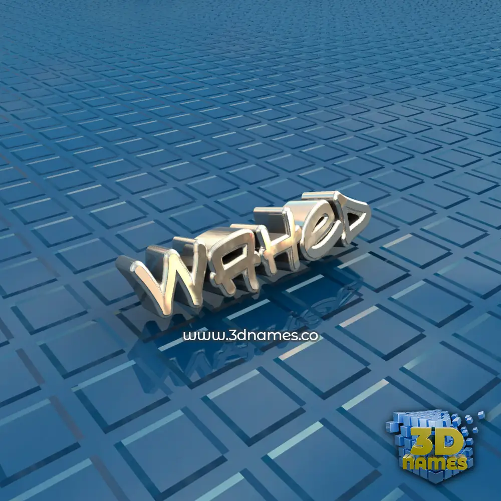 wahed in Blue Bling style - 3D name wallpaper