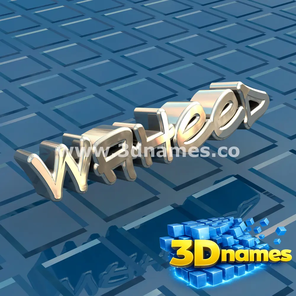 waheed in Blue Bling style - 3D name wallpaper
