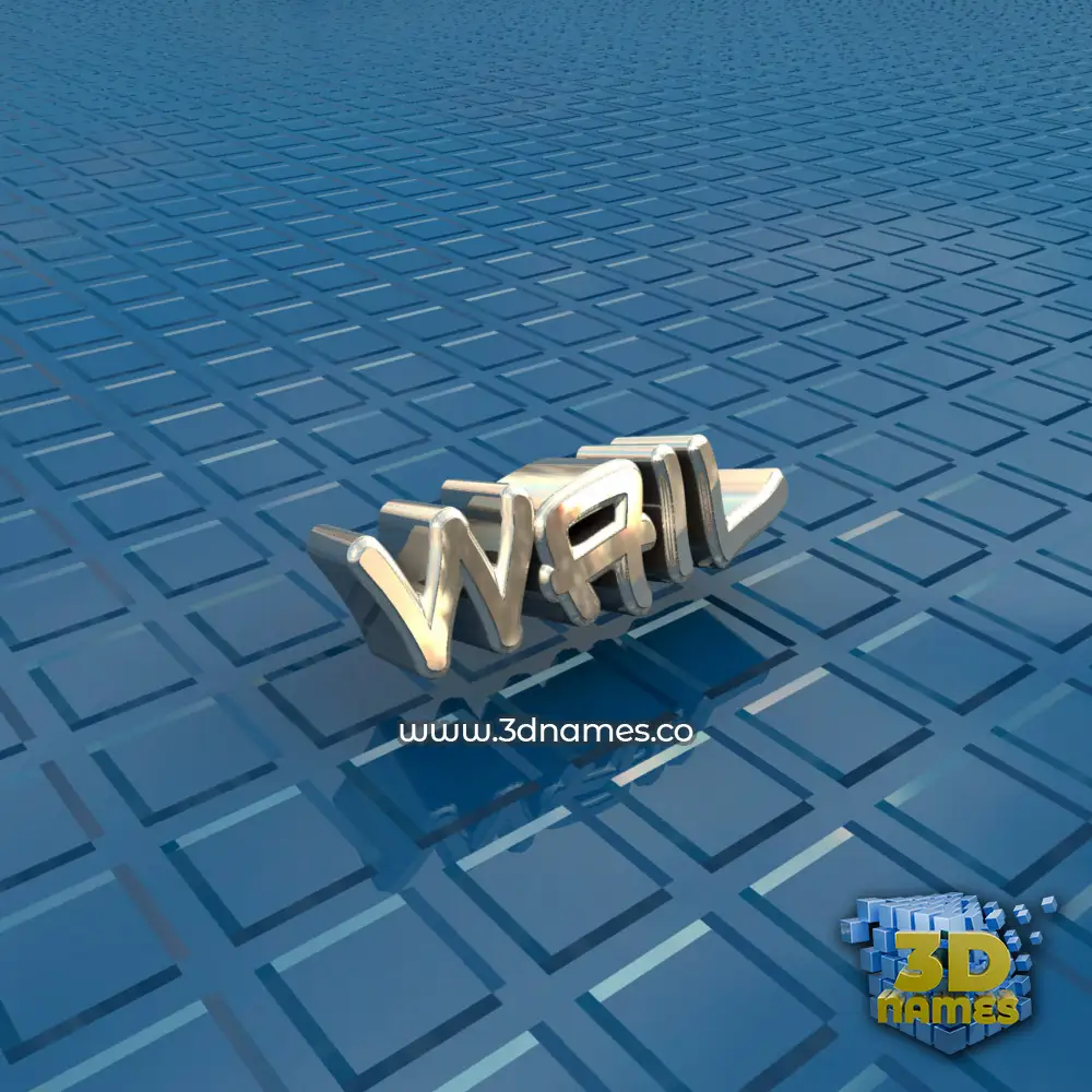 wail in Blue Bling style - 3D name wallpaper