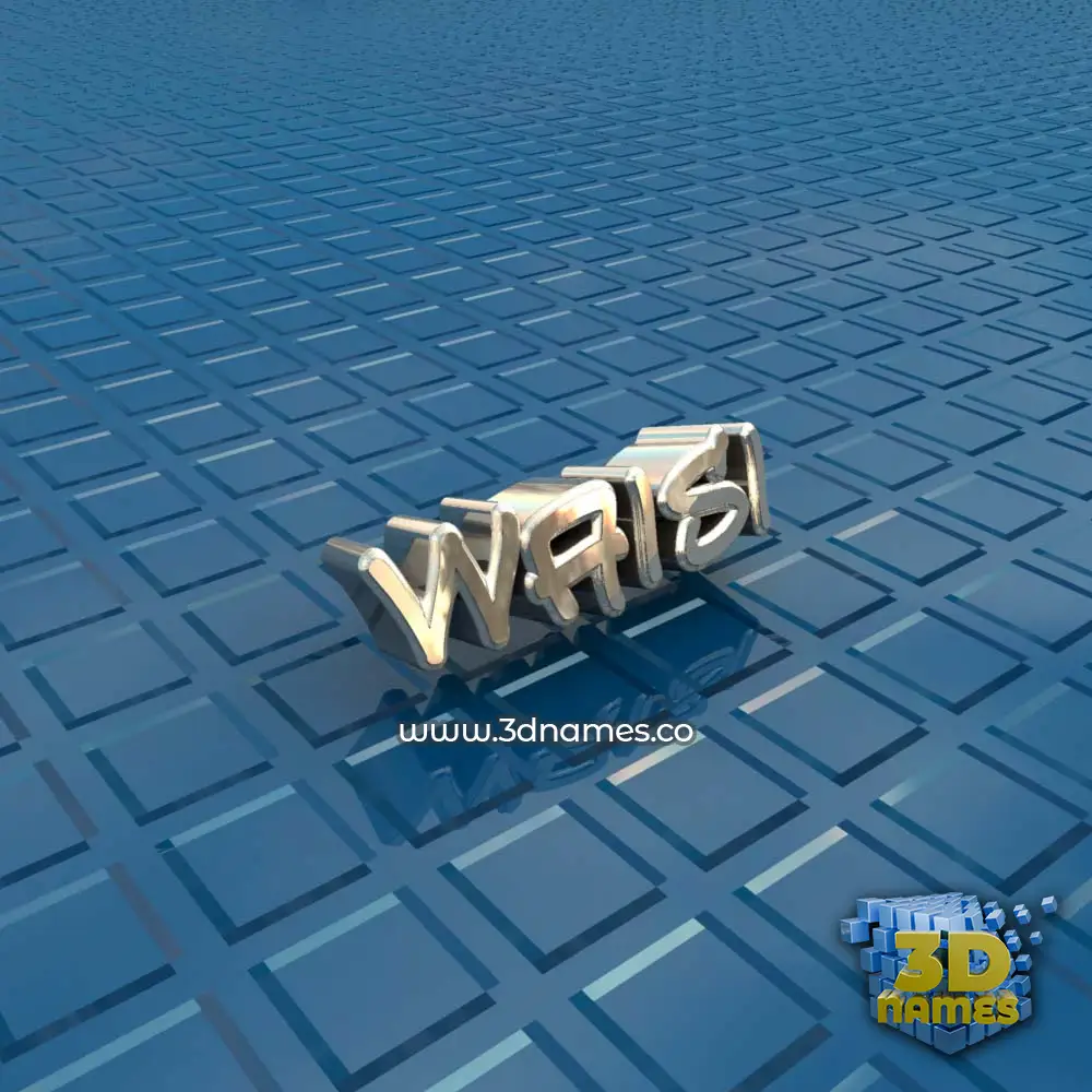 waisi in Blue Bling style - 3D name wallpaper