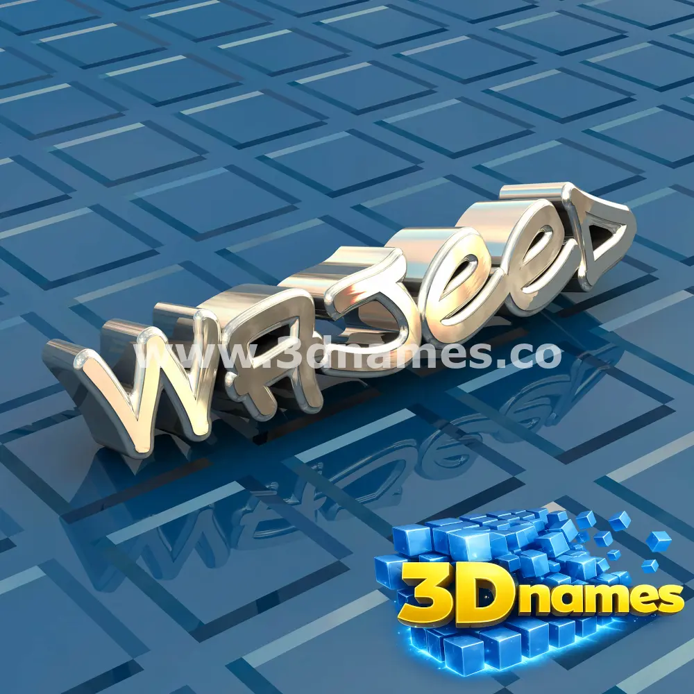 wajeed in Blue Bling style - 3D name wallpaper
