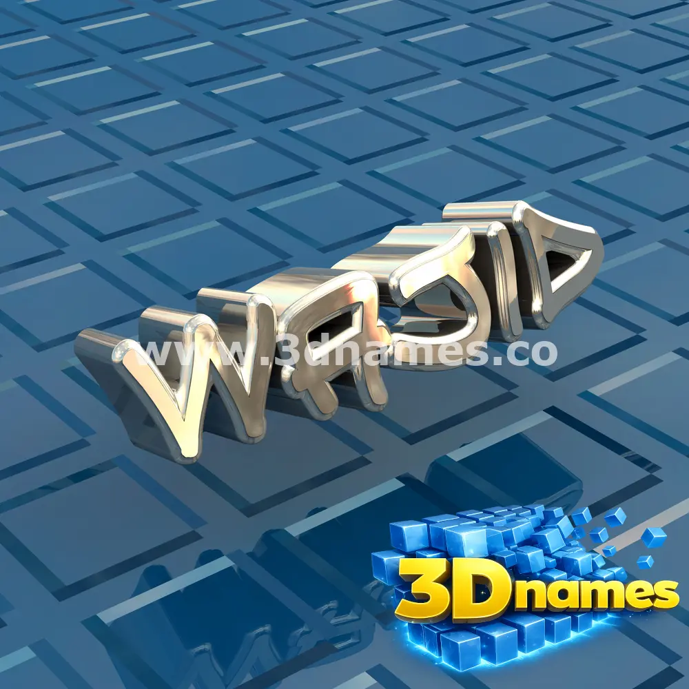 wajid in Blue Bling style - 3D name wallpaper
