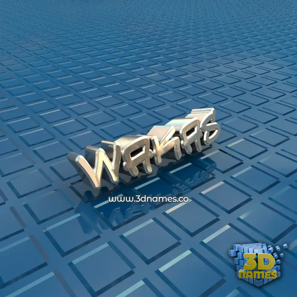 wakas in Blue Bling style - 3D name wallpaper