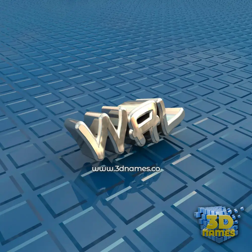 wal in Blue Bling style - 3D name wallpaper