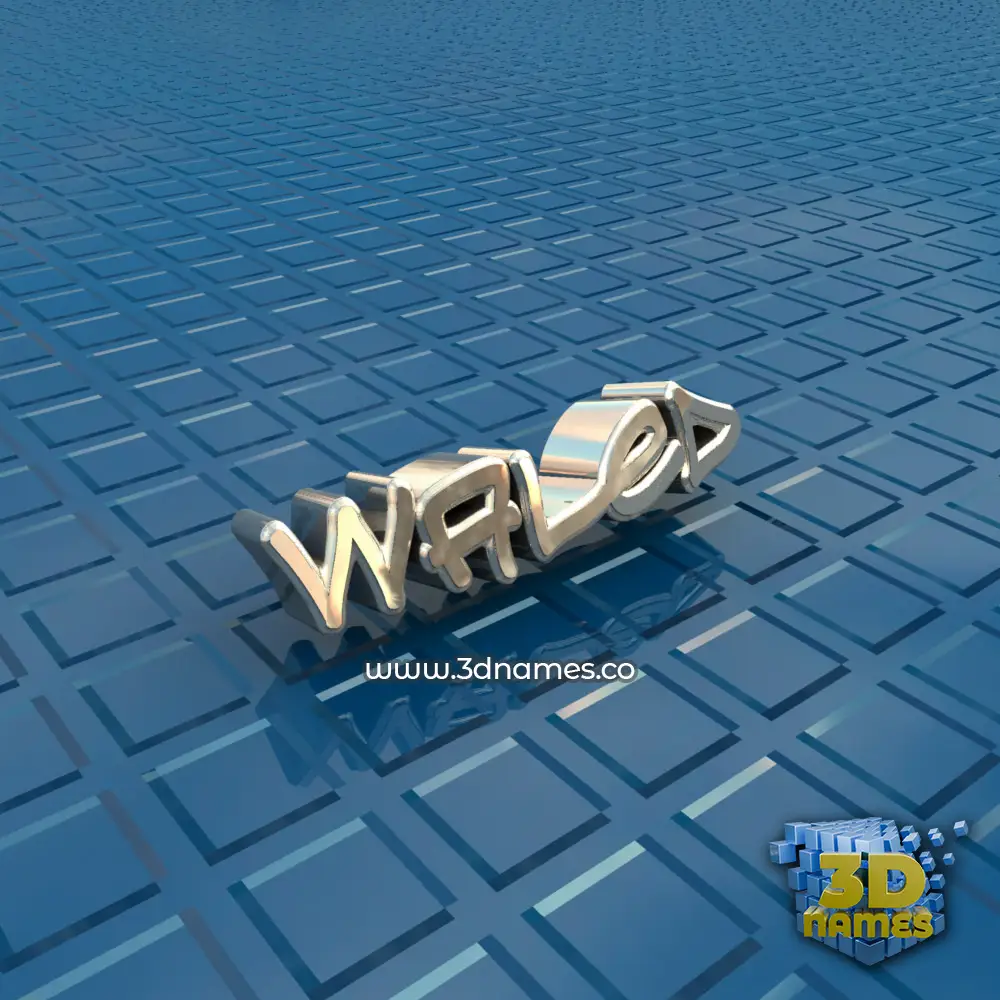 waled in Blue Bling style - 3D name wallpaper