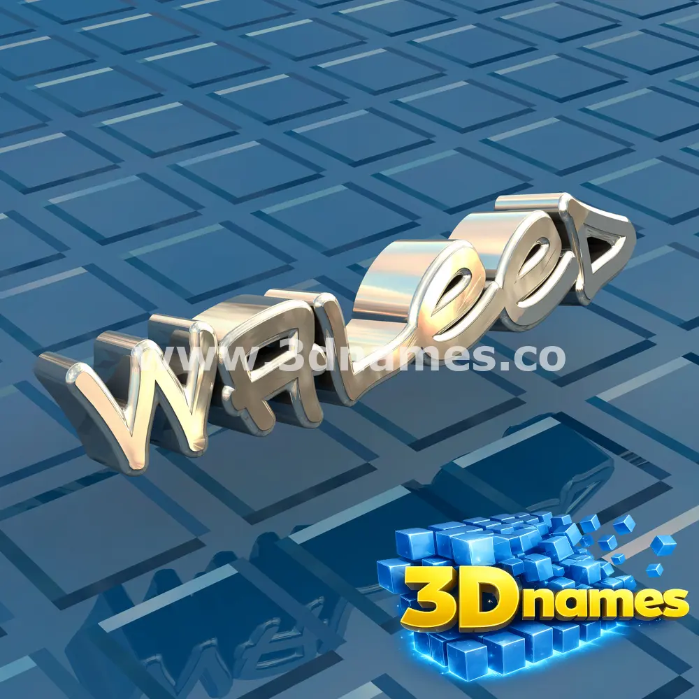 waleed in Blue Bling style - 3D name wallpaper