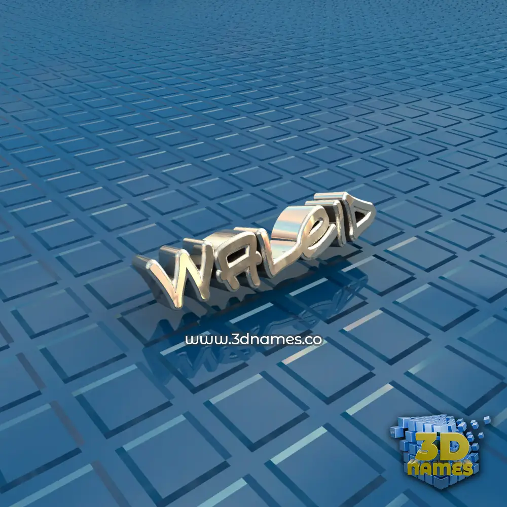 waleid in Blue Bling style - 3D name wallpaper