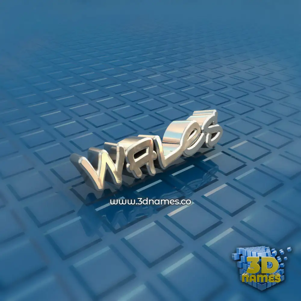 wales in Blue Bling style - 3D name wallpaper
