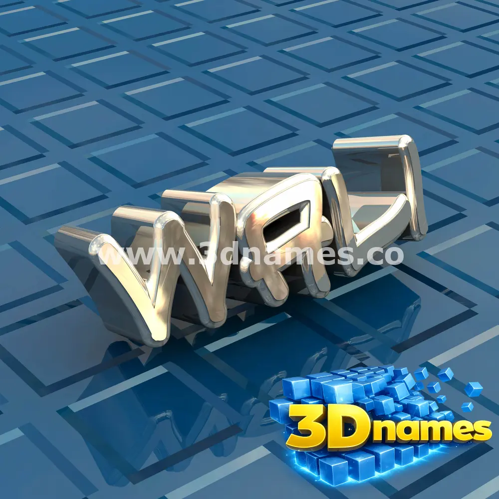 wali in Blue Bling style - 3D name wallpaper
