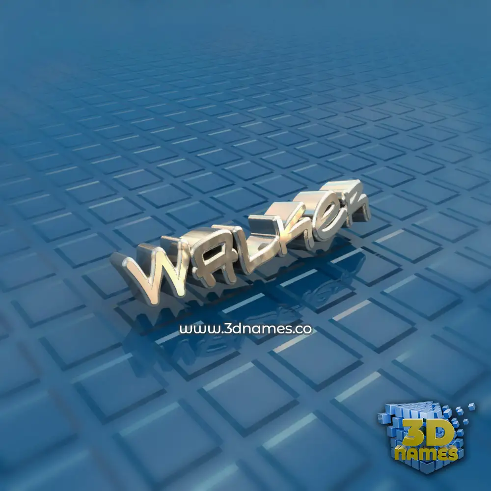 walker in Blue Bling style - 3D name wallpaper