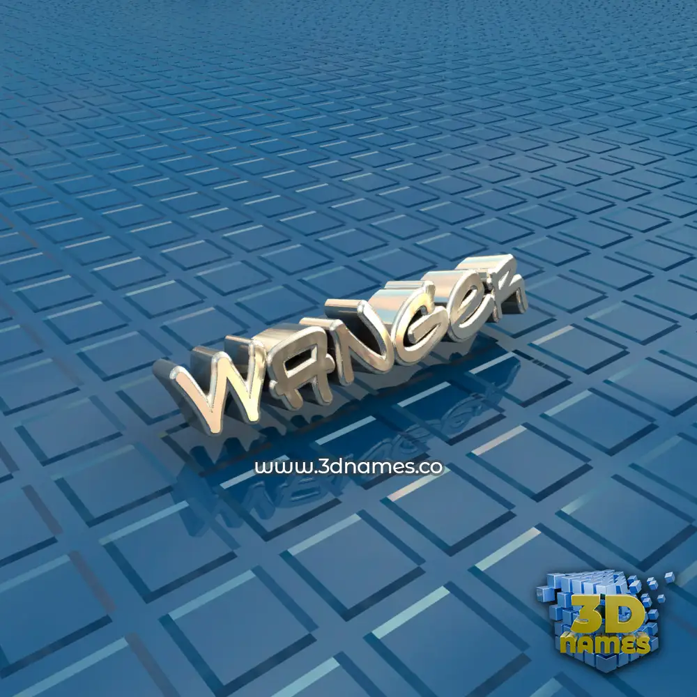 wanger in Blue Bling style - 3D name wallpaper