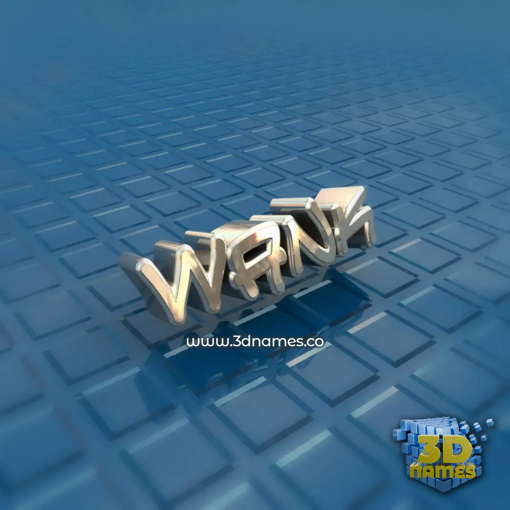 wank in Blue Bling style - 3D name wallpaper