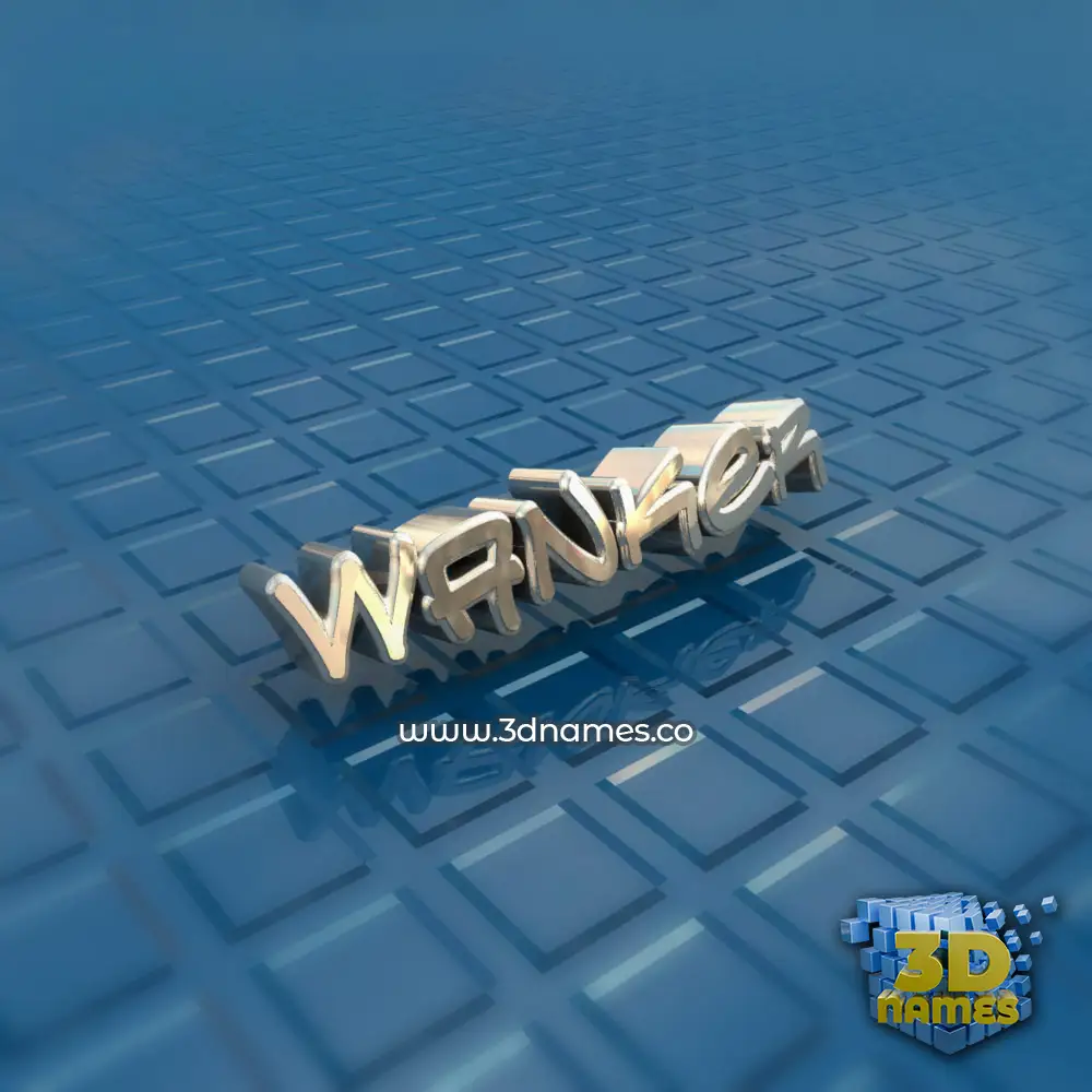 wanker in Blue Bling style - 3D name wallpaper