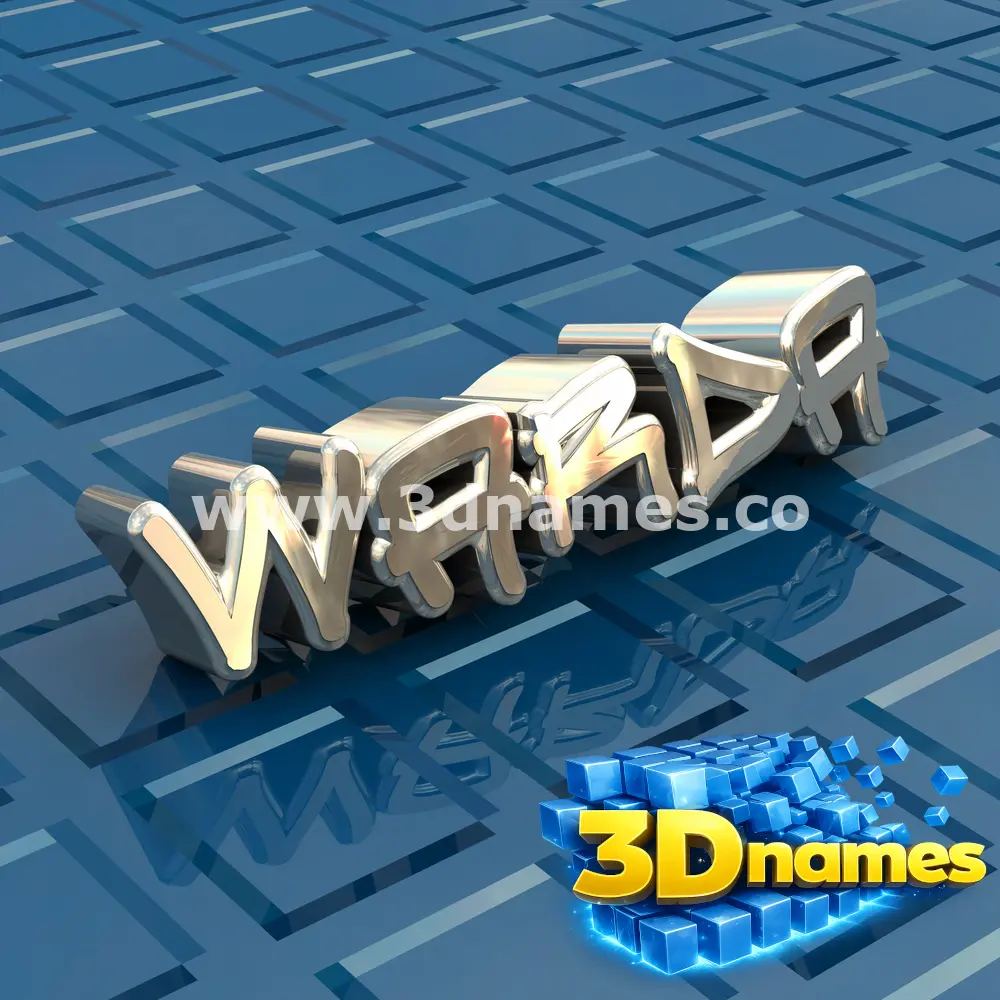 warda in Blue Bling style - 3D name wallpaper