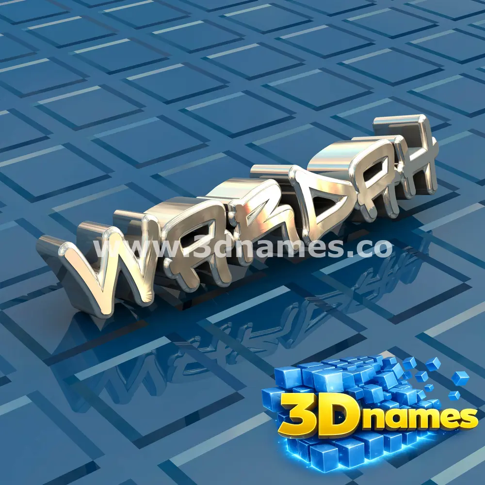 wardah in Blue Bling style - 3D name wallpaper