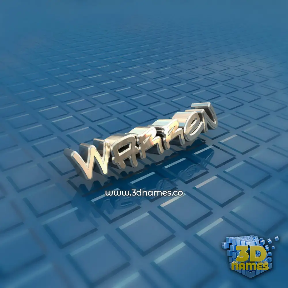 warren in Blue Bling style - 3D name wallpaper