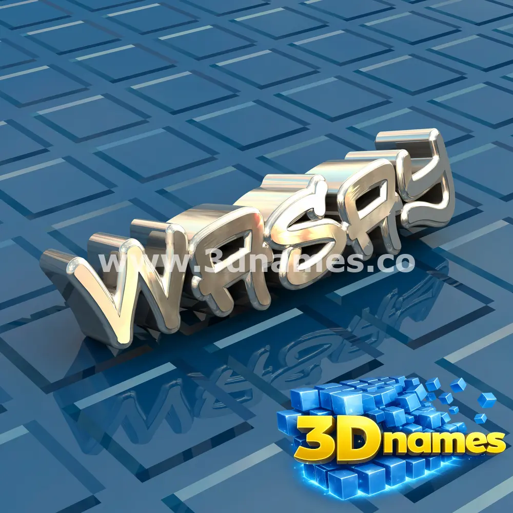 wasay in Blue Bling style - 3D name wallpaper