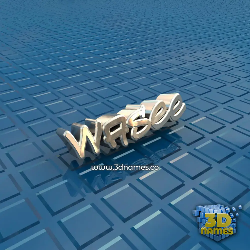 wasee in Blue Bling style - 3D name wallpaper