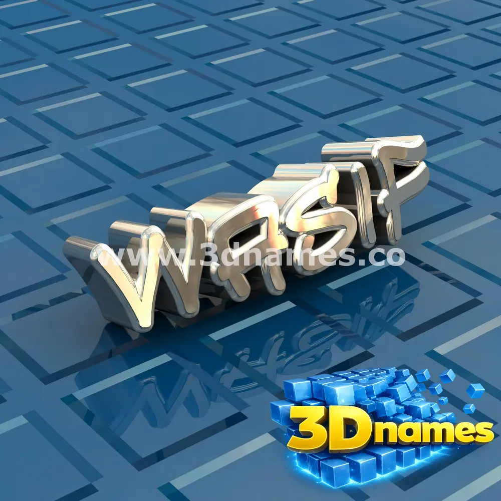 wasif in Blue Bling style - 3D name wallpaper