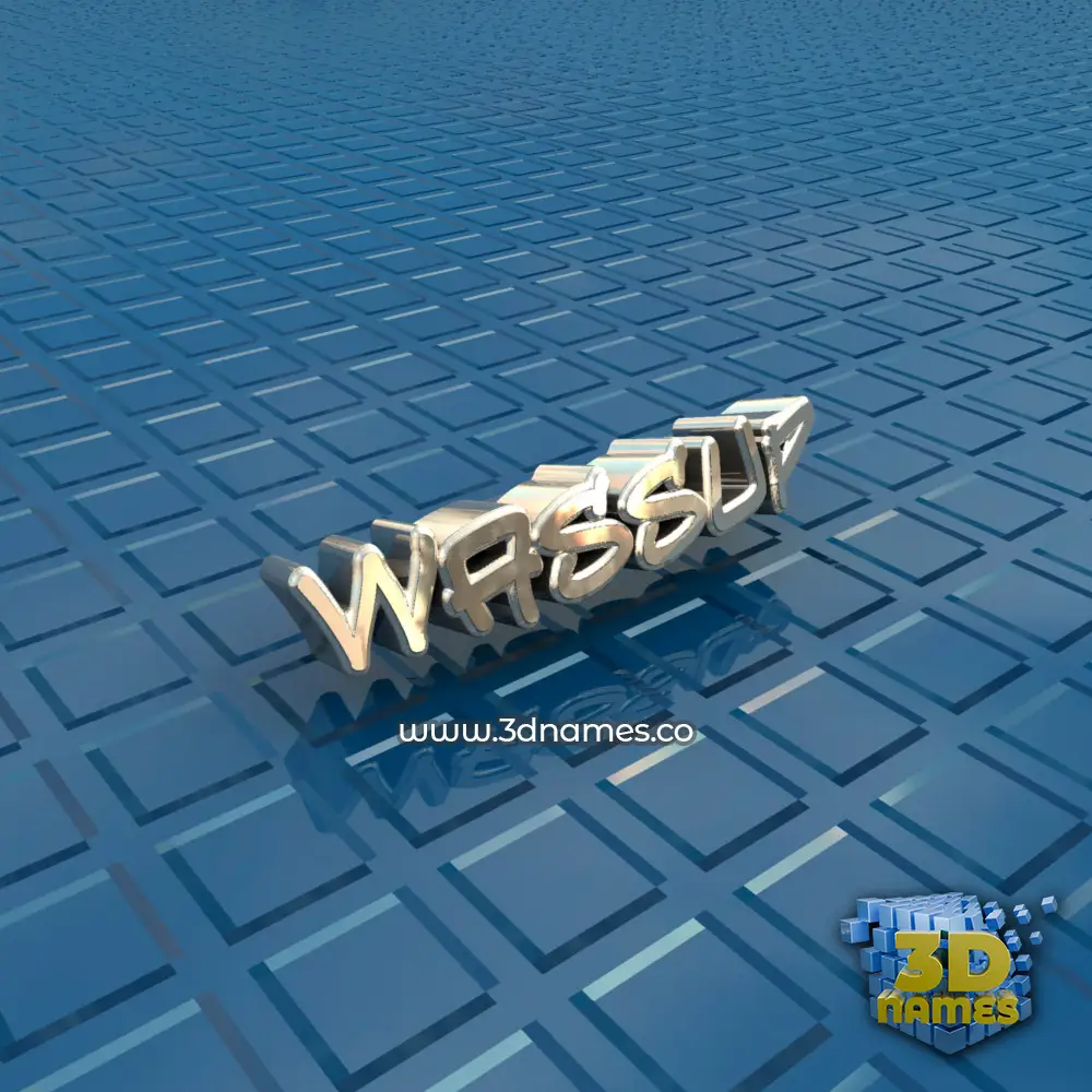 wassup in Blue Bling style - 3D name wallpaper