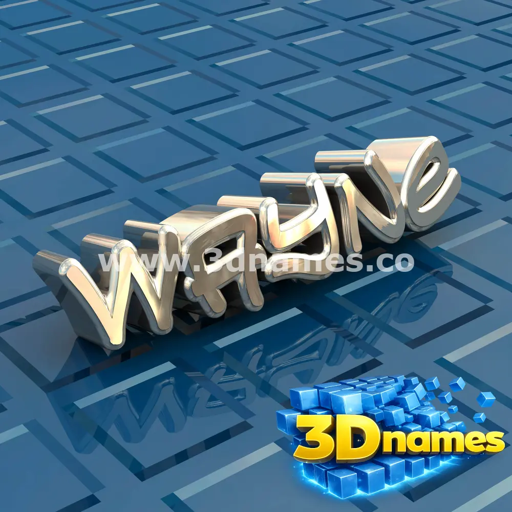wayne in Blue Bling style - 3D name wallpaper