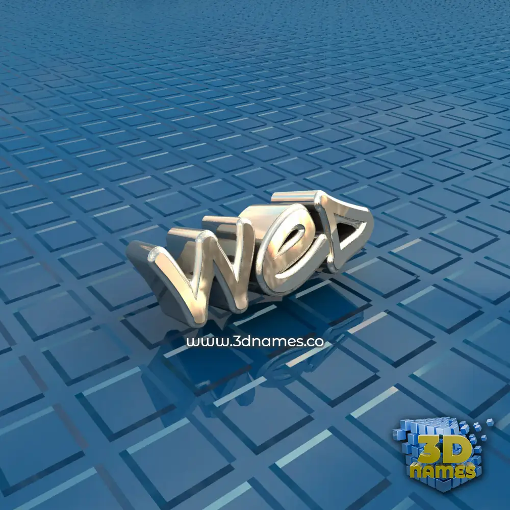 wed in Blue Bling style - 3D name wallpaper