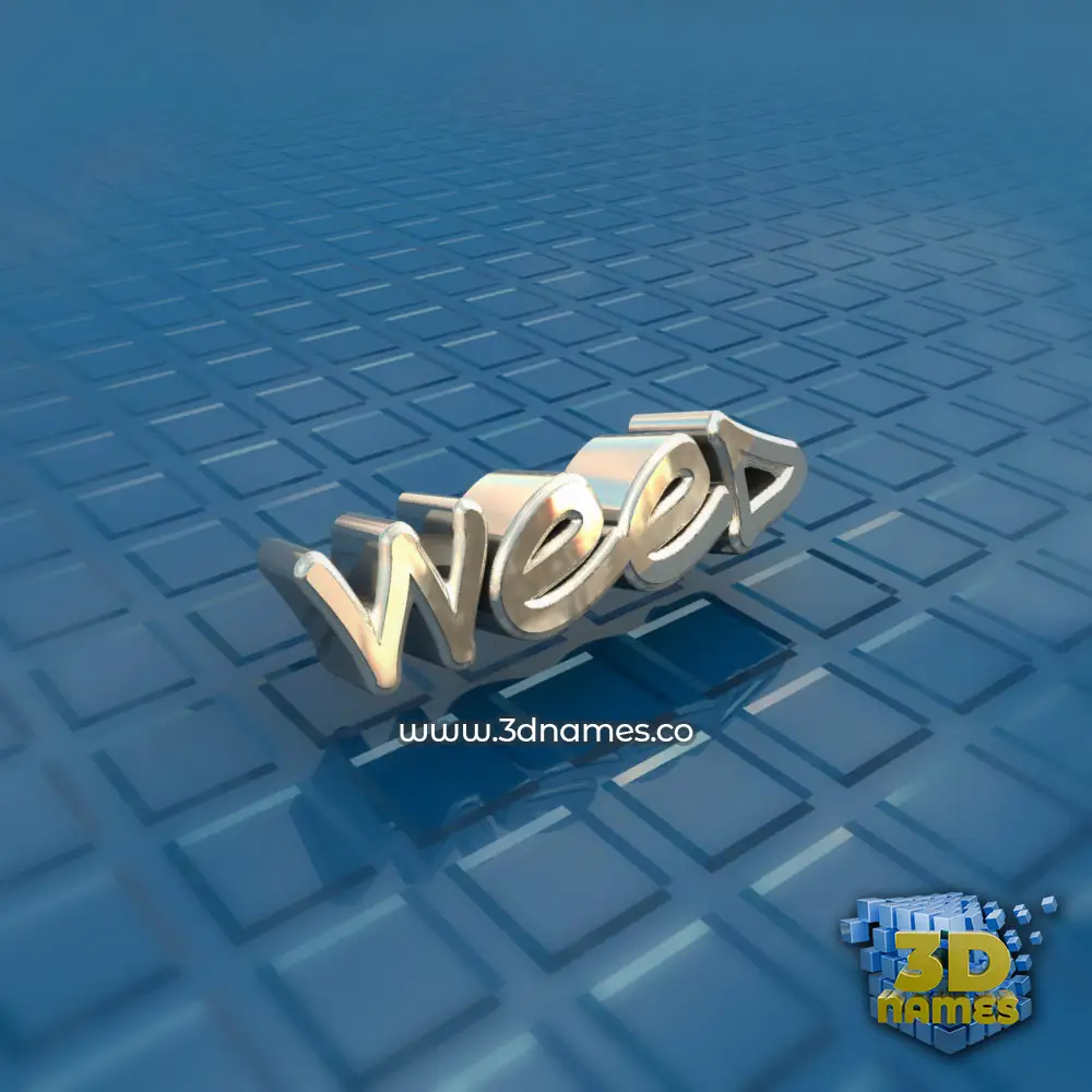 weed in Blue Bling style - 3D name wallpaper