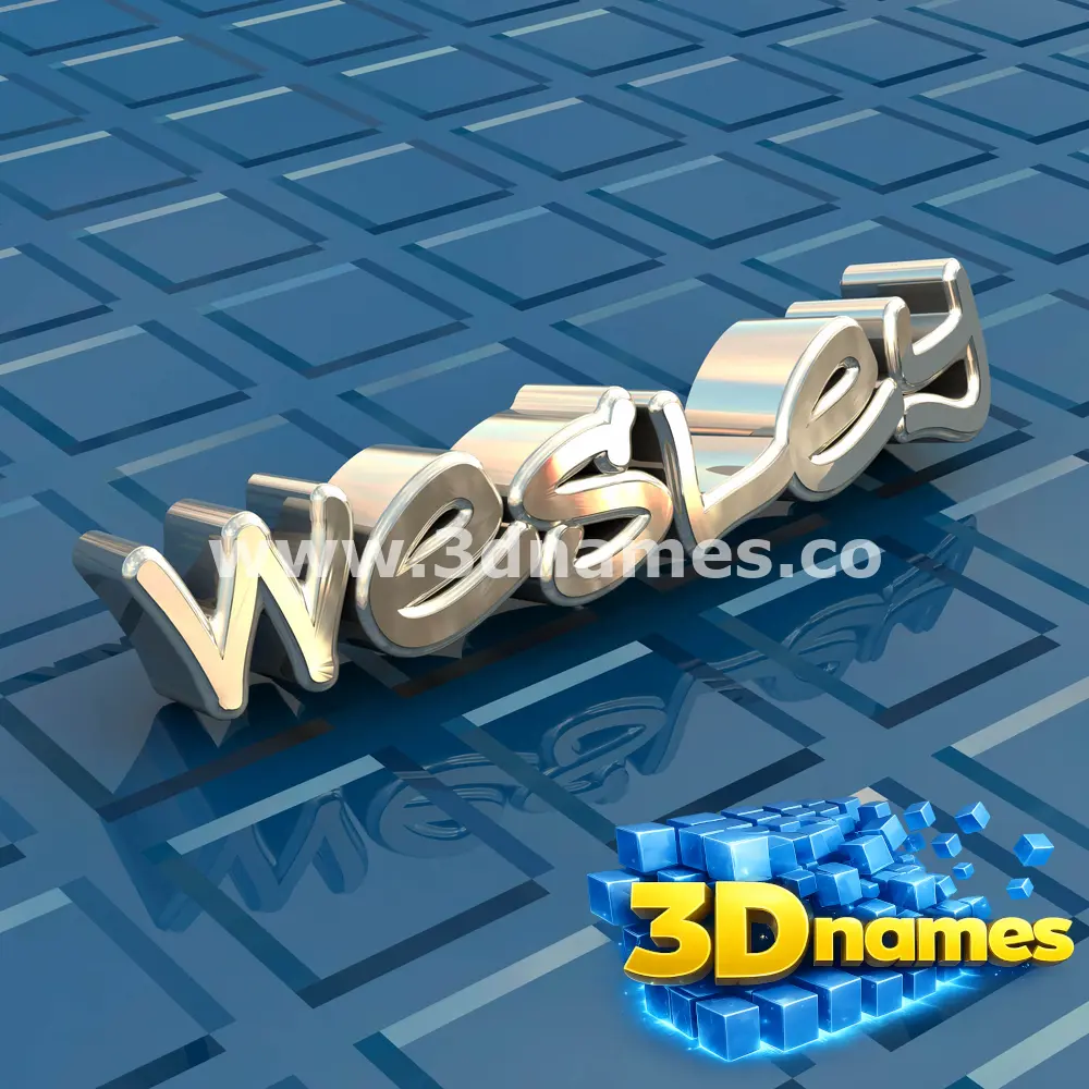wesley in Blue Bling style - 3D name wallpaper