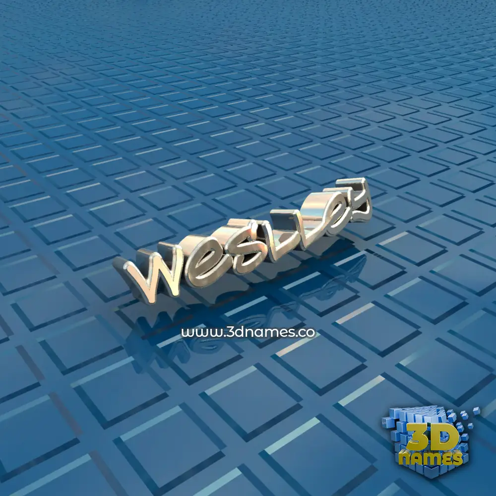 weslley in Blue Bling style - 3D name wallpaper