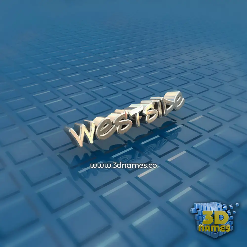 westside in Blue Bling style - 3D name wallpaper