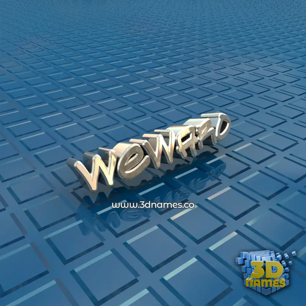 wewaro in Blue Bling style - 3D name wallpaper