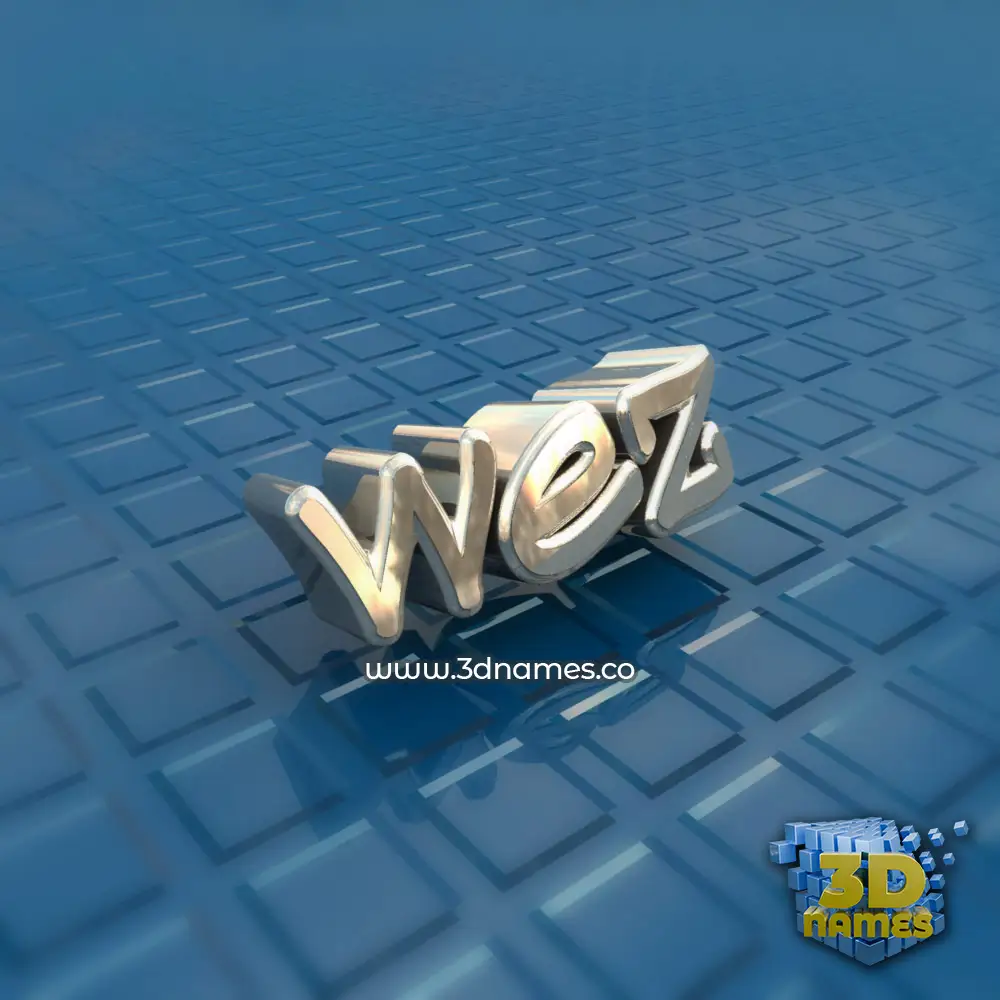 wez in Blue Bling style - 3D name wallpaper