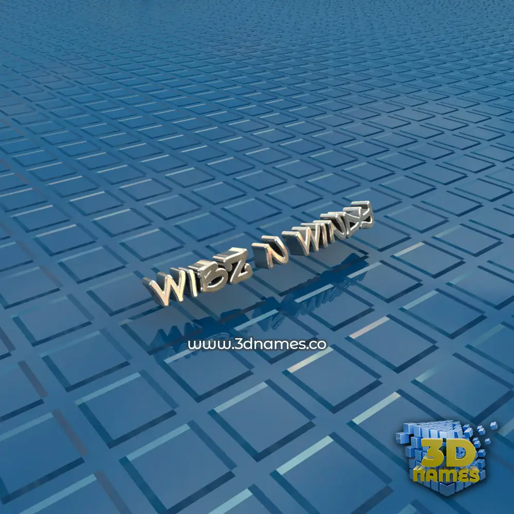 wibz n windy in Blue Bling style - 3D name wallpaper