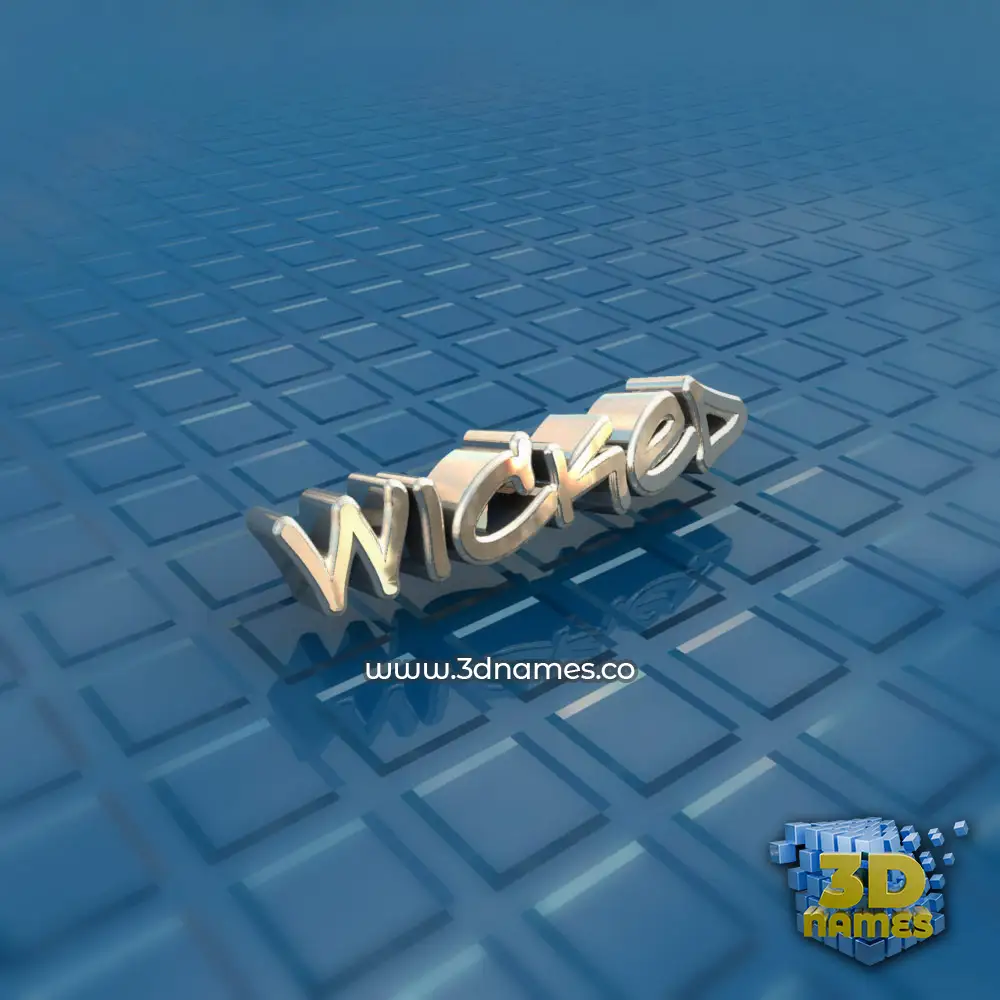 wicked in Blue Bling style - 3D name wallpaper