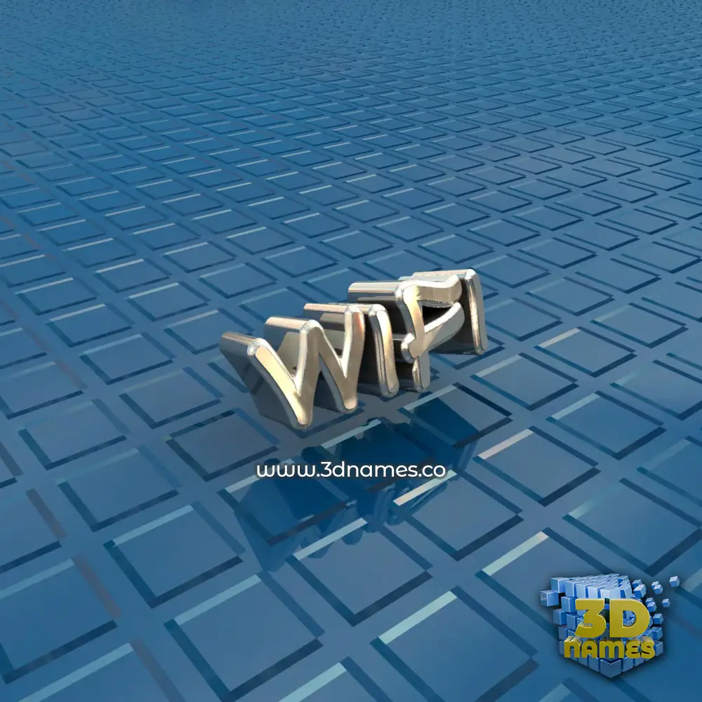 wifi in Blue Bling style - 3D name wallpaper