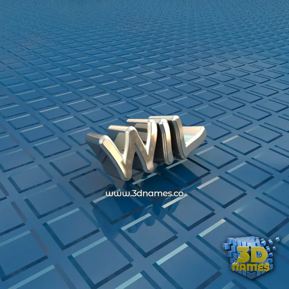 wil in Blue Bling style - 3D name wallpaper
