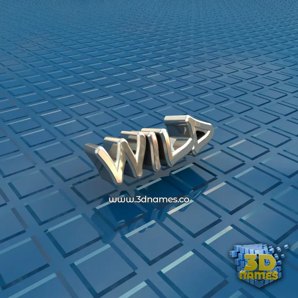 wild in Blue Bling style - 3D name wallpaper