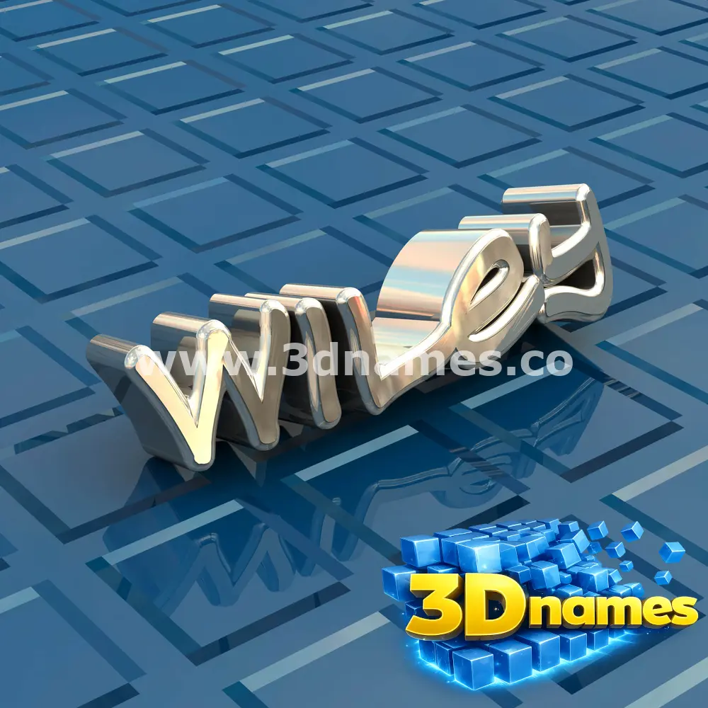 wiley in Blue Bling style - 3D name wallpaper