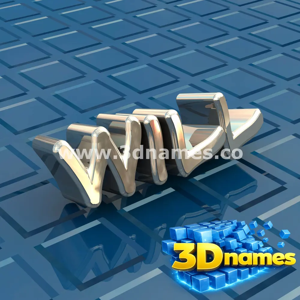 will in Blue Bling style - 3D name wallpaper