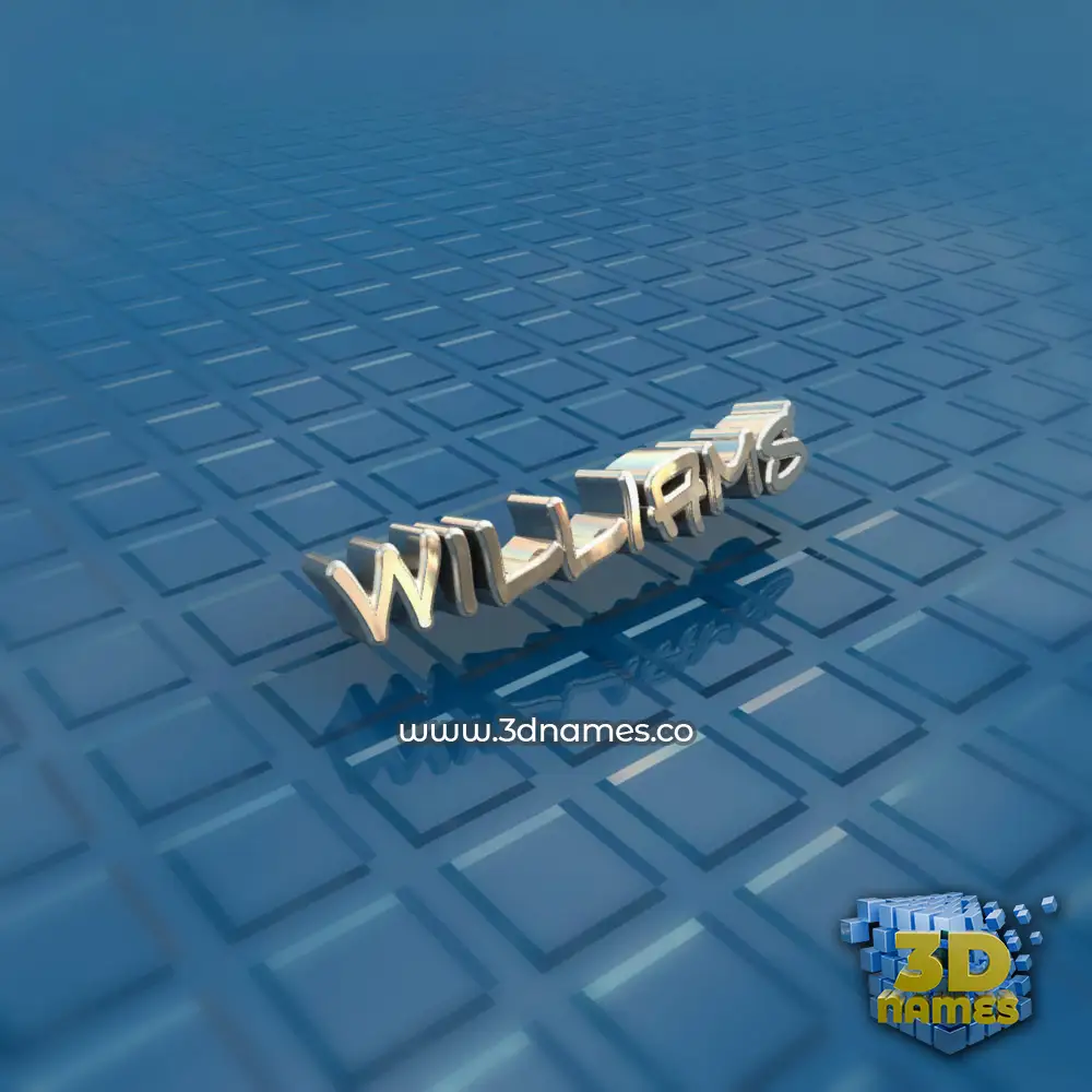 williams in Blue Bling style - 3D name wallpaper