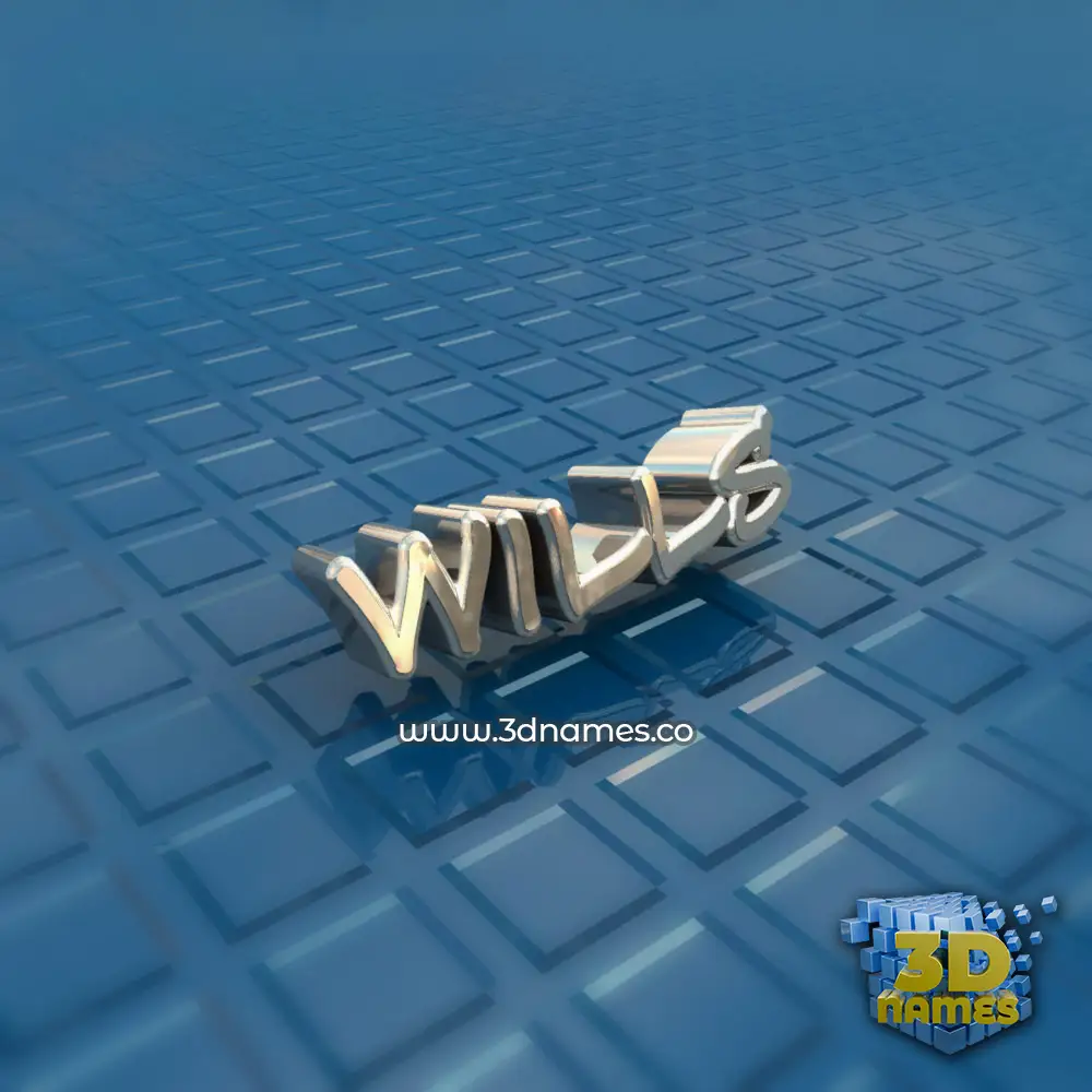 wills in Blue Bling style - 3D name wallpaper