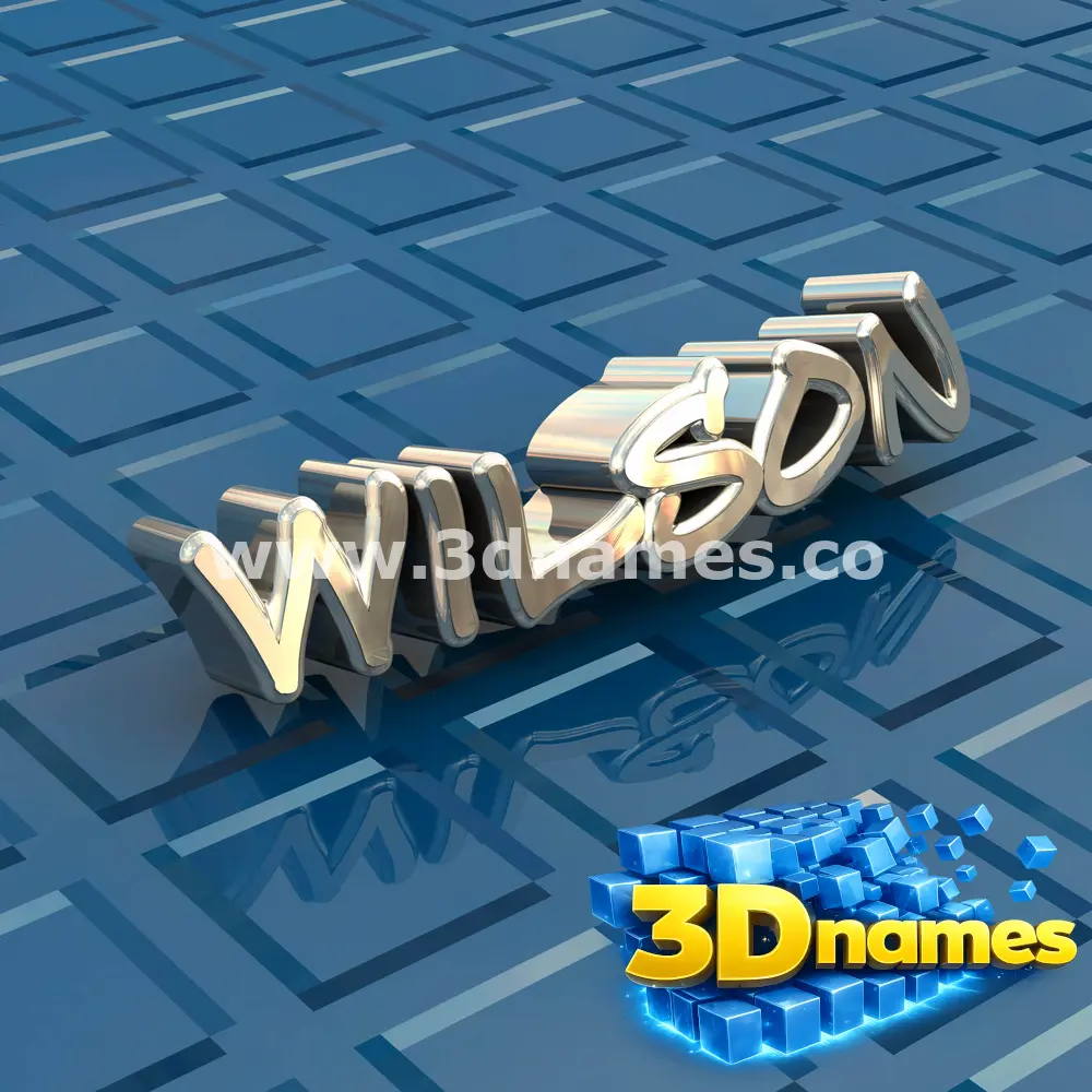 wilson in Blue Bling style - 3D name wallpaper