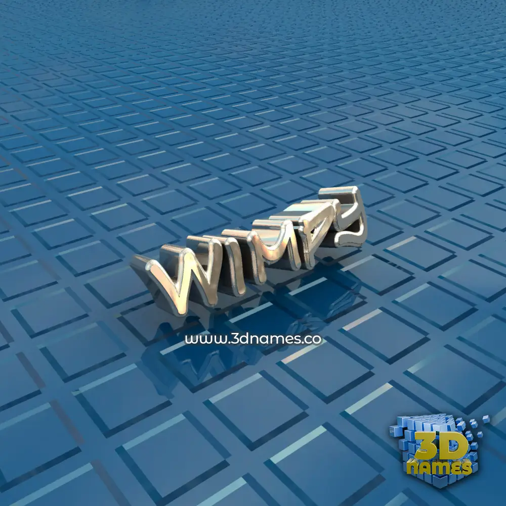 wimpy in Blue Bling style - 3D name wallpaper