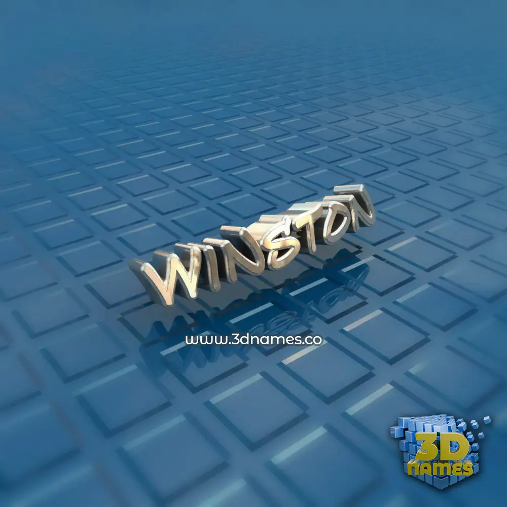 winston in Blue Bling style - 3D name wallpaper