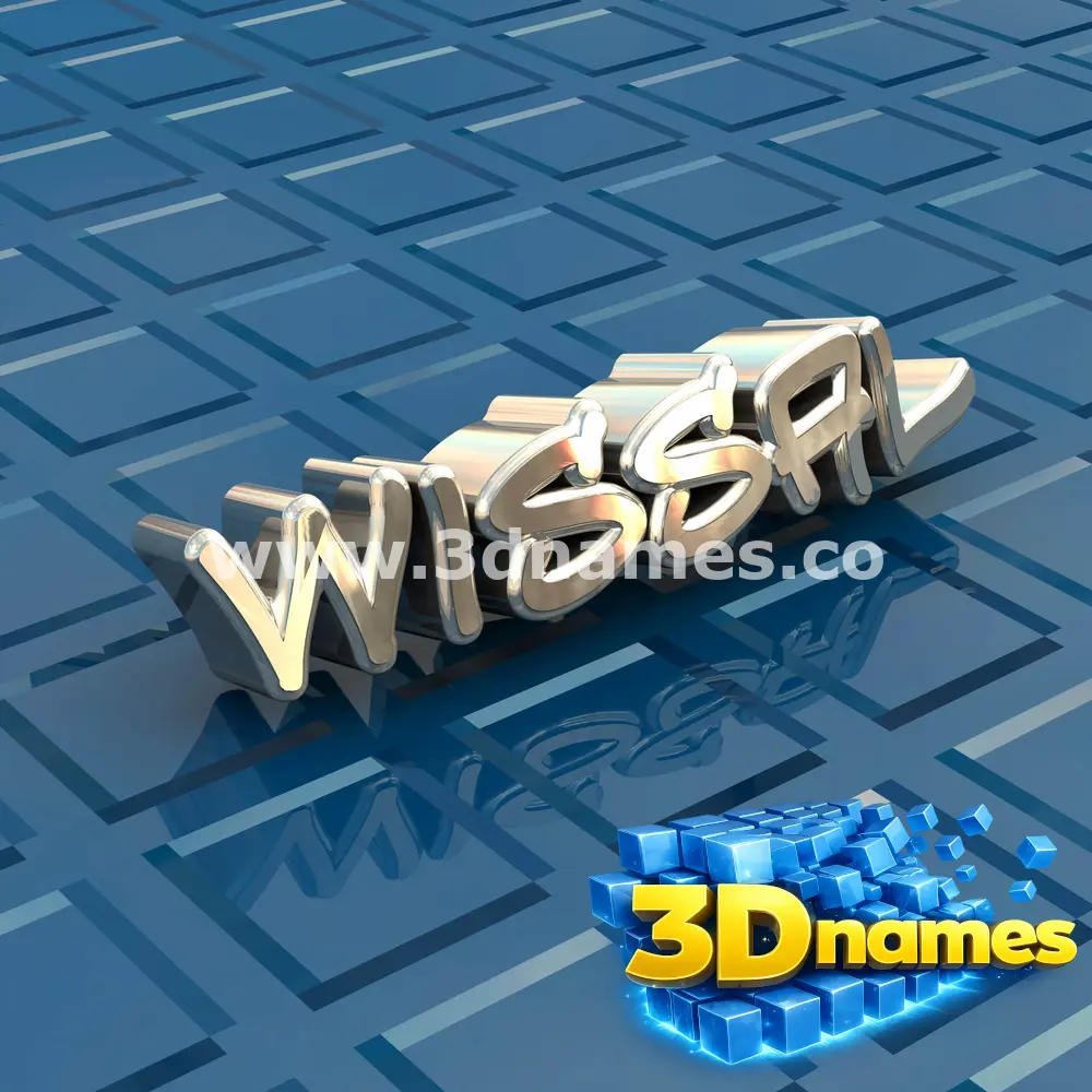 wissal in Blue Bling style - 3D name wallpaper