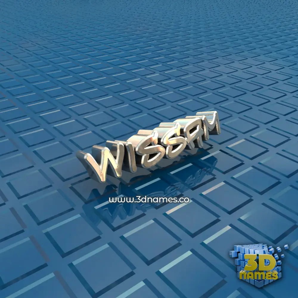 wissam in Blue Bling style - 3D name wallpaper