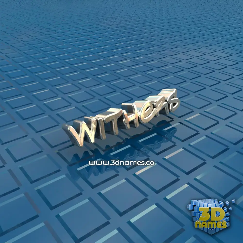 withers in Blue Bling style - 3D name wallpaper