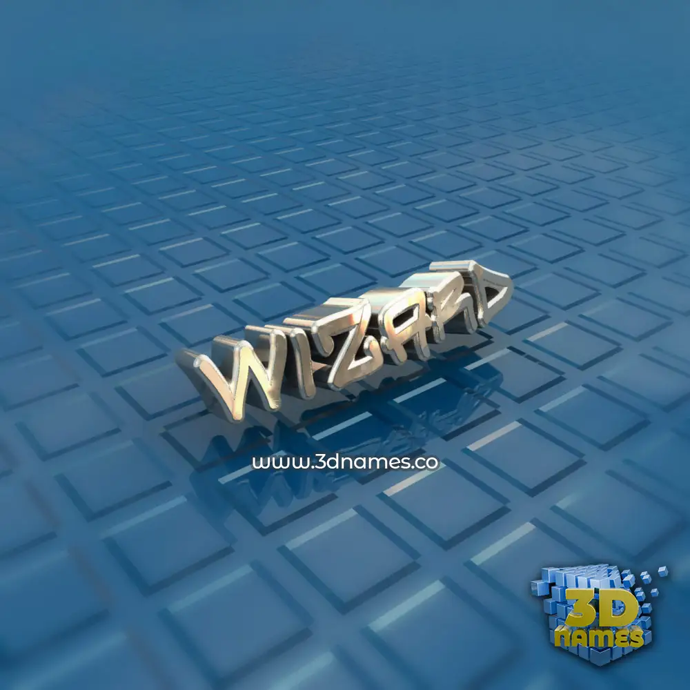 wizard in Blue Bling style - 3D name wallpaper