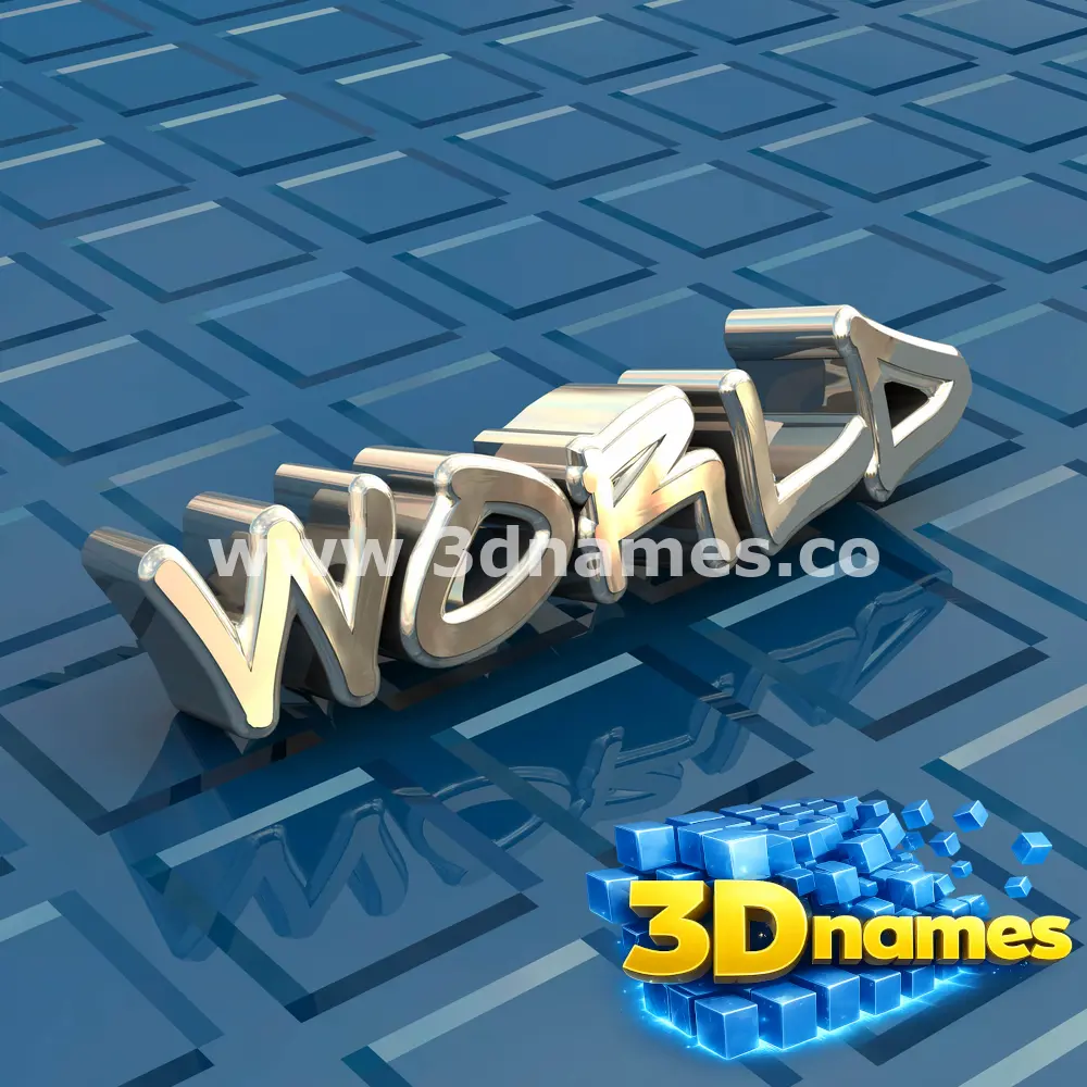 world in Blue Bling style - 3D name wallpaper
